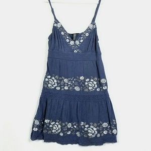 INC Spaghetti Strap Dress with Embroidery Detail